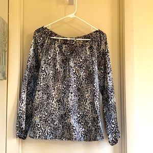 Silver/ black leopard print Blouse